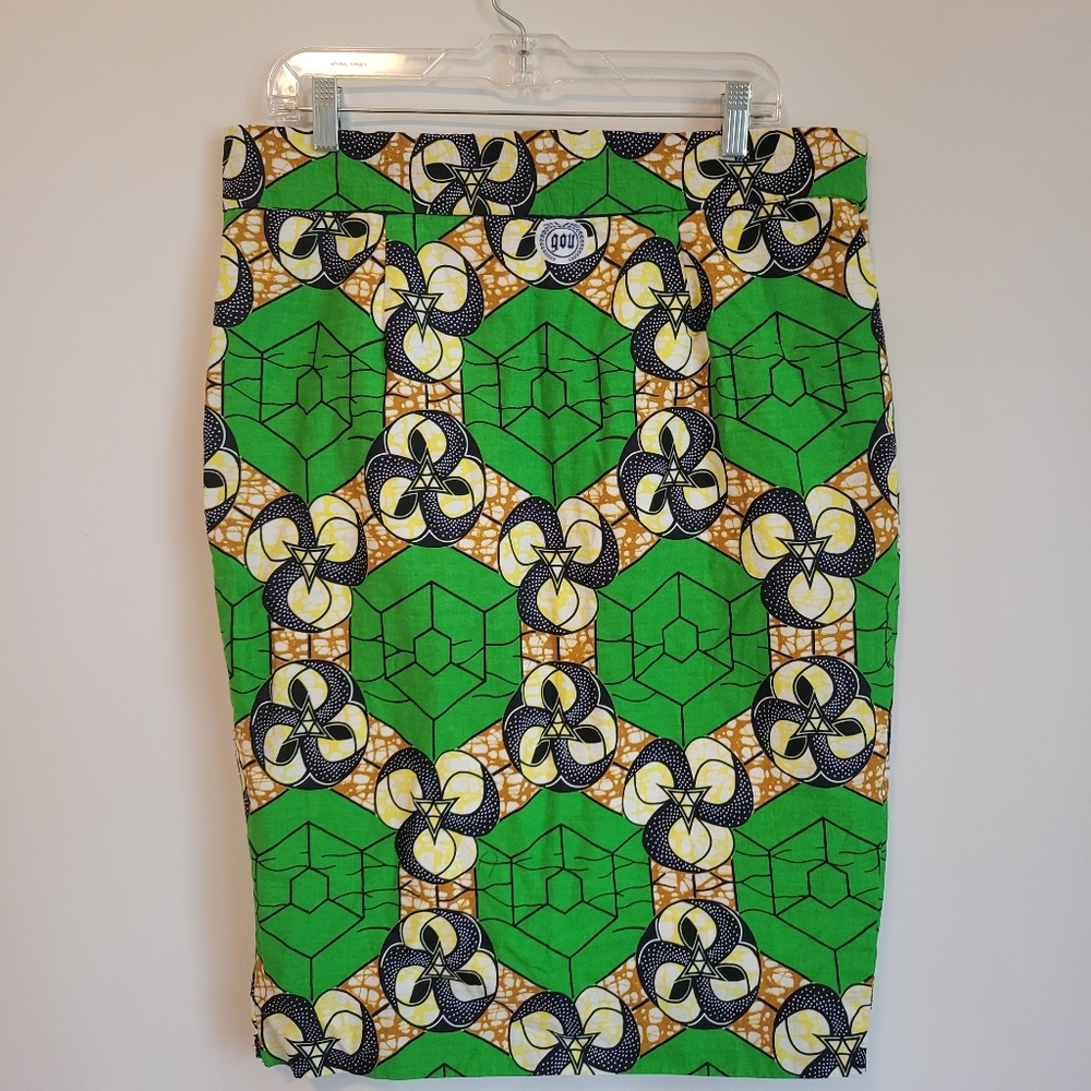 African Print Pencil Skirt Size 10